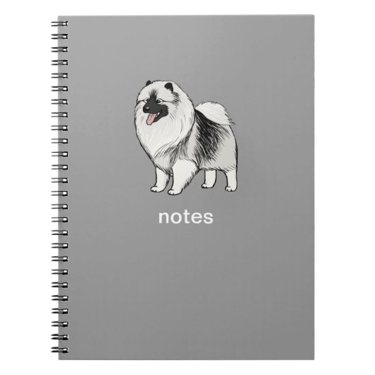 Keeshond met aangepaste tekst notitieboek (Voorkant)