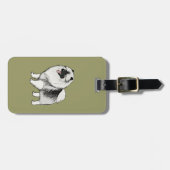 Keeshond met aanpasbare tekst bagagelabel (Voorkant horizontaal)