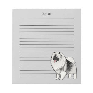 Keeshond met aanpasbare tekst notitieblok