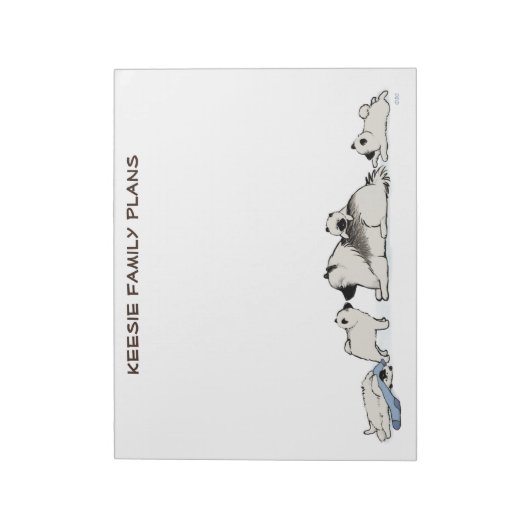 Keeshond met Blue Sock Notitieblok (Linkerzijde)