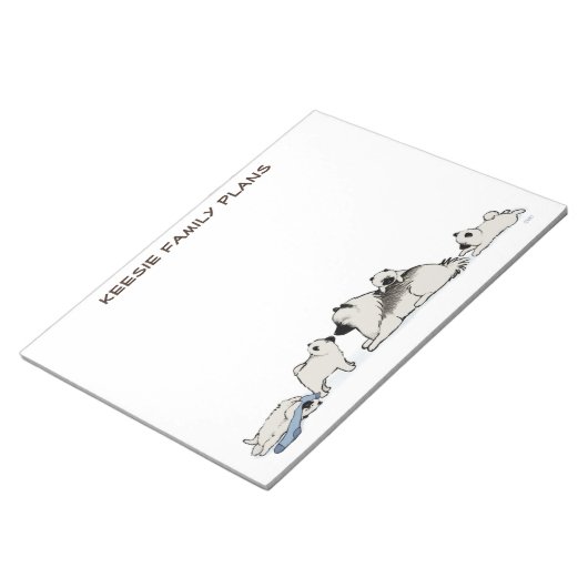 Keeshond met Blue Sock Notitieblok (Schuin)