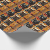 Keeshond met Heart Rozen Valentijnsdag Cadeaupapier (Hoek)