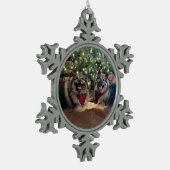 Keeshond met kerstboom tin sneeuwvlok ornament (Links)