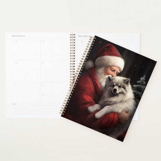 Keeshond met Kerstman Feestelijke Kerst Planner (Display)