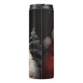 Keeshond met Kerstman Festieve Kerstmis Thermosbeker (Achterkant)