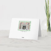 Keeshond met Kerstmis Puppy Dog met Fireplace Pain Kaart (Achterkant)
