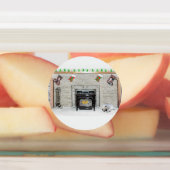 Keeshond met Kerstmis Puppy Dog met Fireplace Pain Labels (Aangebracht)