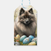Keeshond met paaseieren cadeaulabel (Achterkant)