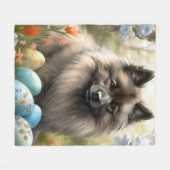 Keeshond met paaseieren fleece deken (Voorkant (Horizontaal))