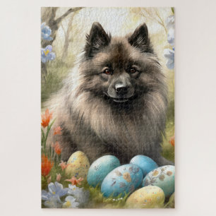 Keeshond met paaseieren legpuzzel