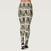 Keeshond met Pasen Eieren Leggings (Achterkant)