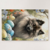Keeshond met Pasen Eieren Legpuzzel (Horizontaal)