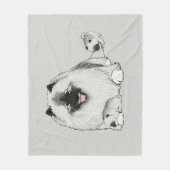 Keeshond met Puppies | Schattigee Keesie hondenfam Fleece Deken (Voorkant)