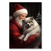 Keeshond Met Sinterklaas Feestelijke Kerstmis Kaart (Voorkant)