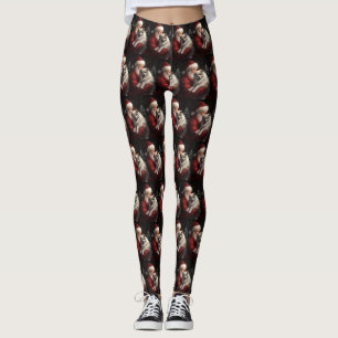 Keeshond Met Sinterklaas Feestelijke Kerstmis Leggings