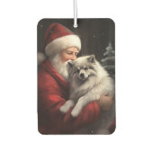 Keeshond Met Sinterklaas Feestelijke Kerstmis Luchtverfrisser (Voorkant)