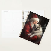 Keeshond Met Sinterklaas Feestelijke Kerstmis Planner (Display)