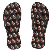 Keeshond Met Sinterklaas Feestelijke Kerstmis Teenslippers (Voetbed)
