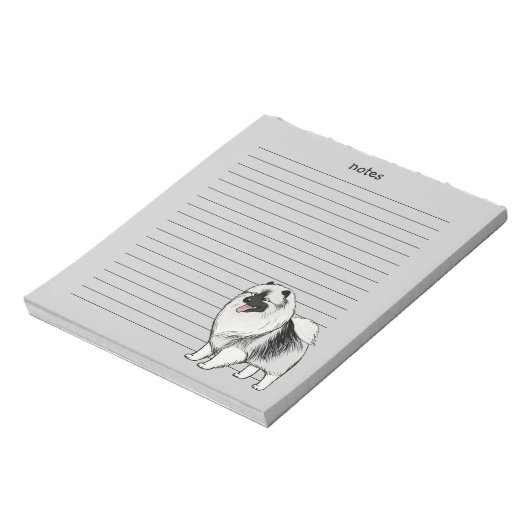 Keeshond met  tekst notitieblok (Linkerzijde)