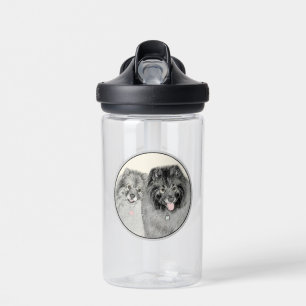 Keeshond Moeder en Zoon Schilderij - Originele Hon Waterfles