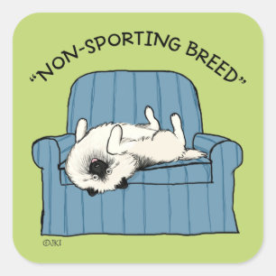 Keeshond niet-sportief ras   Funny Keesie Dog Vierkante Sticker