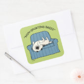 Keeshond niet-sportief ras | Funny Keesie Dog Vierkante Sticker (Envelop)
