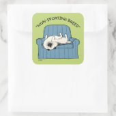 Keeshond niet-sportief ras | Funny Keesie Dog Vierkante Sticker (Tas)