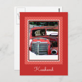 Keeshond Old Truck Paing Art Briefkaart (Voorkant / Achterkant)