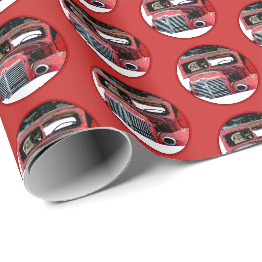 Keeshond Old Truck Paing Art Cadeaupapier (Rol Hoek)