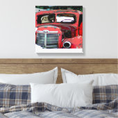 Keeshond Old Truck Paing Art Canvas Afdruk (Insitu (Slaapkamer))