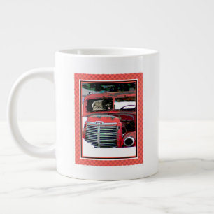 Keeshond Old Truck Paing Art Grote Koffiekop