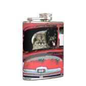 Keeshond Old Truck Paing Art Heupfles (Rechts)