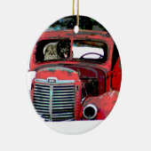 Keeshond Old Truck Paing Art Keramisch Ornament (Rechts)