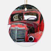 Keeshond Old Truck Paing Art Keramisch Ornament (Links)
