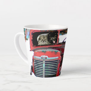 Keeshond Old Truck Paing Art Latte Mok