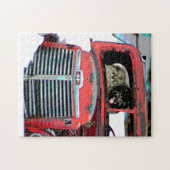 Keeshond Old Truck Paing Art Legpuzzel (Horizontaal)