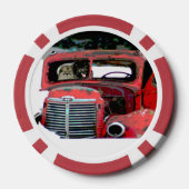 Keeshond Old Truck Paing Art Poker Chips (Achterkant)