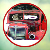 Keeshond Old Truck Paing Art Raamsticker (Vel 3)