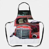 Keeshond Old Truck Paing Art Schort (Voorkant)