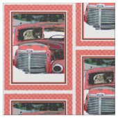 Keeshond Old Truck Paing Art Stof (Close Up)