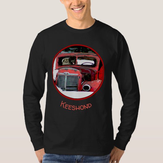 Keeshond Old Truck Paing Art T-shirt (Voorkant)