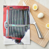 Keeshond Old Truck Paing Art Theedoek (Quarter Fold)