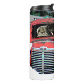 Keeshond Old Truck Paing Art Thermosbeker (Gedraaid links)