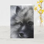 Keeshond om het even welk gelegenheidswenskaart kaart (Gele Bloem)