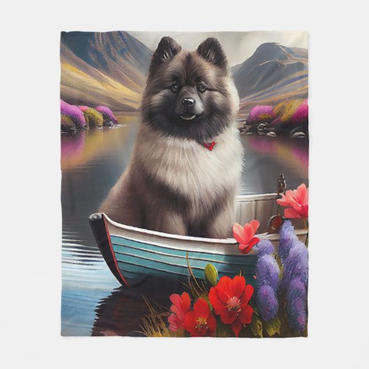 Keeshond op een peddel: Een Schilderachtig avontuu Fleece Deken (Voorkant)