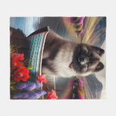 Keeshond op een peddel: Een Schilderachtig avontuu Fleece Deken (Voorkant (Horizontaal))