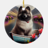 Keeshond op een peddel: Een Schilderachtig avontuu Keramisch Ornament (Achterkant)