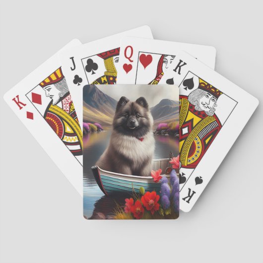 Keeshond op een peddel: Een Schilderachtig avontuu Pokerkaarten (Achterkant)