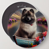 Keeshond op een peddel: Een Schilderachtig avontuu Ronde Button 6,0 Cm (Voorkant /achterkant)