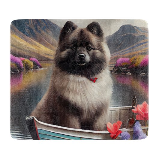 Keeshond op een peddel: Een Schilderachtig avontuu Snijplank (Voorkant)